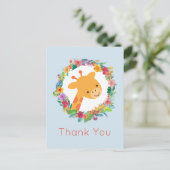 水色の馬の水平の上にストライプありがとう ポストカード (スタンド正面)