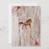 水色の馬の誕生日女性のカーボーイパーティー 招待状 (裏面)