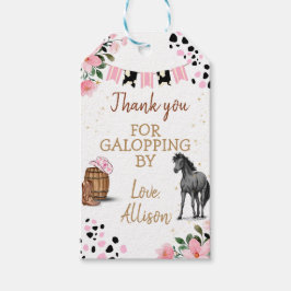 水色の馬の誕生日女性のカーボーイポニー ギフトタグ