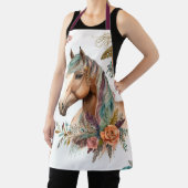 水色の馬ぼほ花の秋のムーディーズ国 エプロン (インサイチュ)