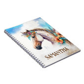 水色の馬頭熱帯の夏の花の名前 ノートブック (右側)