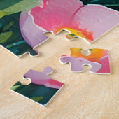 水色の鮮やか春の花パターン ジグソーパズル (側面)