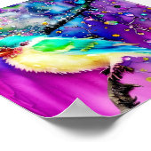 水色の鳥と水滴 ポスター (角)