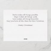 水色の鳥と雪のカスタムホリデーカード 箔シーズンカード (裏面)