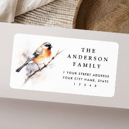 水色の鳥の白差出人住所 ラベル