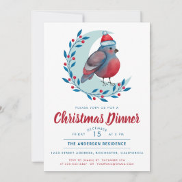 水色の鳥オンムーンクリスマスディナーパーティー 招待状