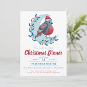 水色の鳥オンムーンクリスマスディナーパーティー 招待状 (スタンド正面)