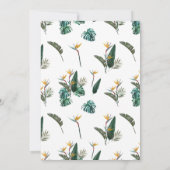 水色の鳥パラダイスリース誕生日パーティー 招待状 (裏面)