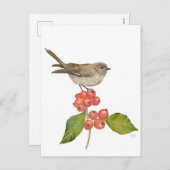 水色の鳥「シルビア・クルカ」 シーズンポストカード (正面/裏面)