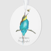水色の鳥（ヨーロッパのミツバチを食べる人） オーナメント (正面)
