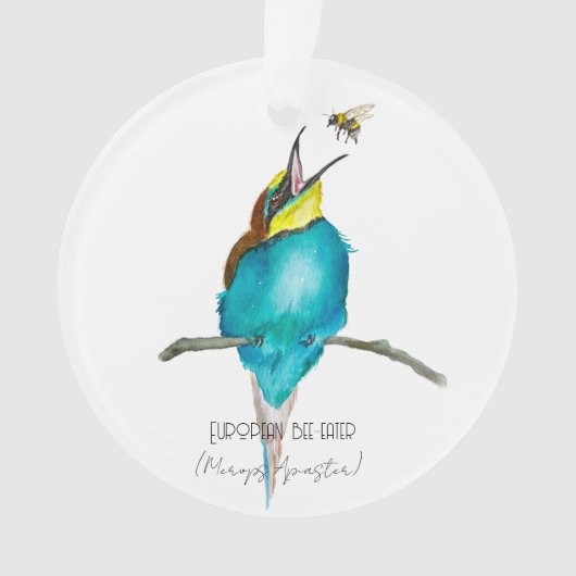 水色の鳥（ヨーロッパのミツバチを食べる人） オーナメント (正面)