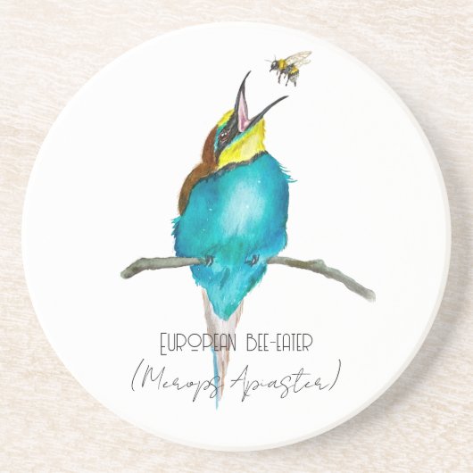 水色の鳥(ヨーロッパのミツバチを食べる人) コースター (正面)