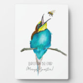 水色の鳥（ヨーロッパのミツバチを食べる人） フォトプラーク (正面)