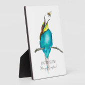 水色の鳥（ヨーロッパのミツバチを食べる人） フォトプラーク (側面)