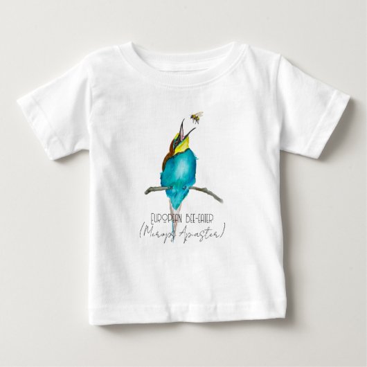 水色の鳥(ヨーロッパのミツバチを食べる人) ベビーTシャツ (正面)