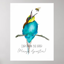 水色の鳥（ヨーロッパのミツバチを食べる人） ポスター