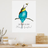 水色の鳥（ヨーロッパのミツバチを食べる人） ポスター (キッチン)