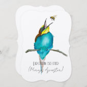 水色の鳥（ヨーロッパのミツバチを食べる人） 招待状 (正面/裏面)