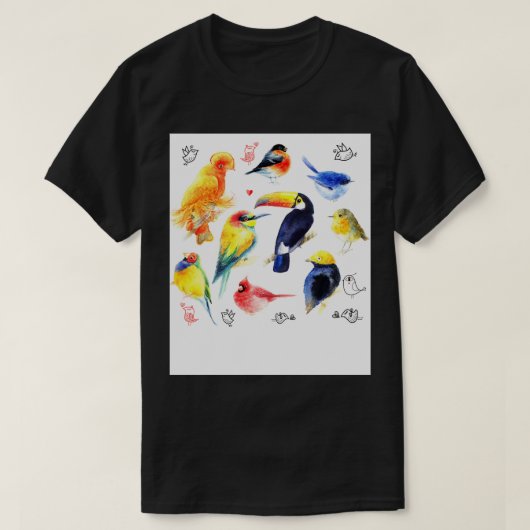 水色の鳥 Tシャツ (デザイン正面)