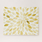 水色の黄色いブラシストローク ジグソーパズル (横)