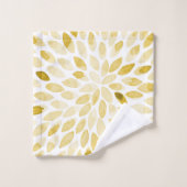 水色の黄色いブラシストローク バスタオルセット (ウォッシュタオル)