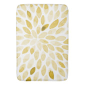 水色の黄色いブラシストローク バスマット (正面縦)