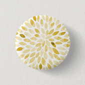 水色の黄色いブラシストローク 缶バッジ (正面)