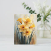 水色の黄色い水仙 ポストカード (スタンド正面)