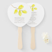 水色の黄色のカチキンの結婚式のプログラムファン ハンドファン (正面&裏面)