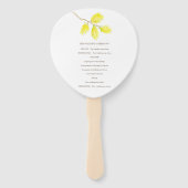 水色の黄色のカチキンの結婚式のプログラムファン ハンドファン (裏面)