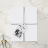 水色の黒と白の馬 ギフトタグ (より糸付き)