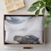 水色の黒と白の馬 薄葉紙 (ギフト)