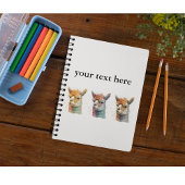 水色の3つのアルパカ、カスタマイズ可能 ノートブック