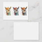 水色の3つのアルパカ ノートカード (正面/裏面)