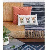 水色の3つのアルパカ ランバークッション