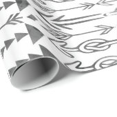 水色の(ばちゃばちゃ)跳ねる灰色の部素晴らし分矢印 ラッピングペーパー (ロールコーナー)