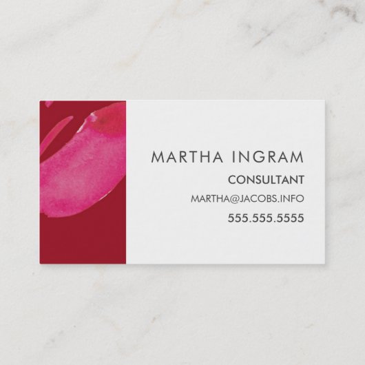 水色はっきりした赤・ピンクデザイン名刺 名刺 (裏面)