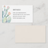 水色は多肉質詳細。サボテン結婚の エンクロージャーカード (正面/裏面)