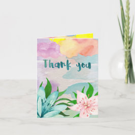 水色は挨拶状感謝していしています サンキューカード