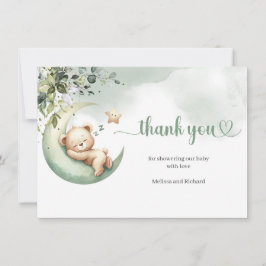 水色は緑で、金ゴールドは月の熊 サンキューカード