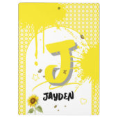 水色ひまわりクリップボード付き クリップボード (裏面)