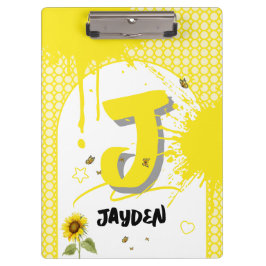 水色ひまわりクリップボード付き クリップボード