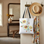 水色ひまわりパーソナライズされた トートバッグ