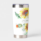 水色ひまわりパーソナライズされた 保温保冷タンブラー (正面)