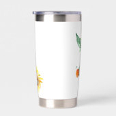 水色ひまわりパーソナライズされた 保温保冷タンブラー (右面)