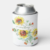 水色ひまわりパーソナライズされた 缶クーラー (缶正面)