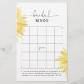 水色ひまわりブライダルシャワービンゴゲーム (正面)