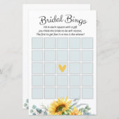 水色ひまわりブライダルシャワービンゴゲーム (正面/裏面)