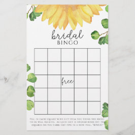 水色ひまわりブライダルシャワービンゴゲーム