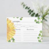 水色ひまわりミニマルレシピカード (スタンド正面)